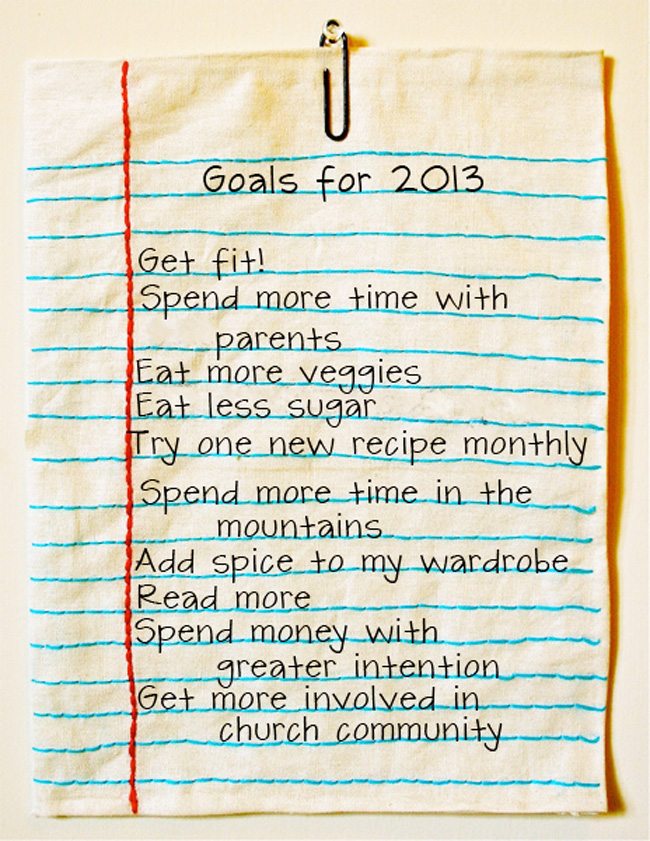 Becky Prater's goal list for 2013