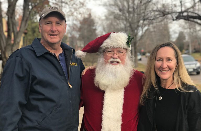 tre and becky prater with santa